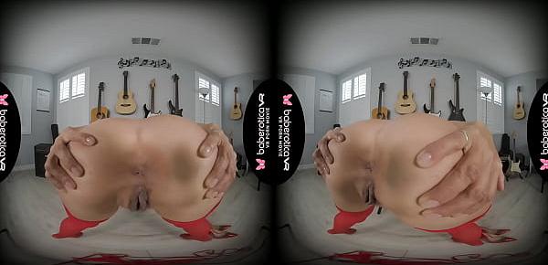  Solo brunette milf, Alexis Fawx is masturbating, in VR